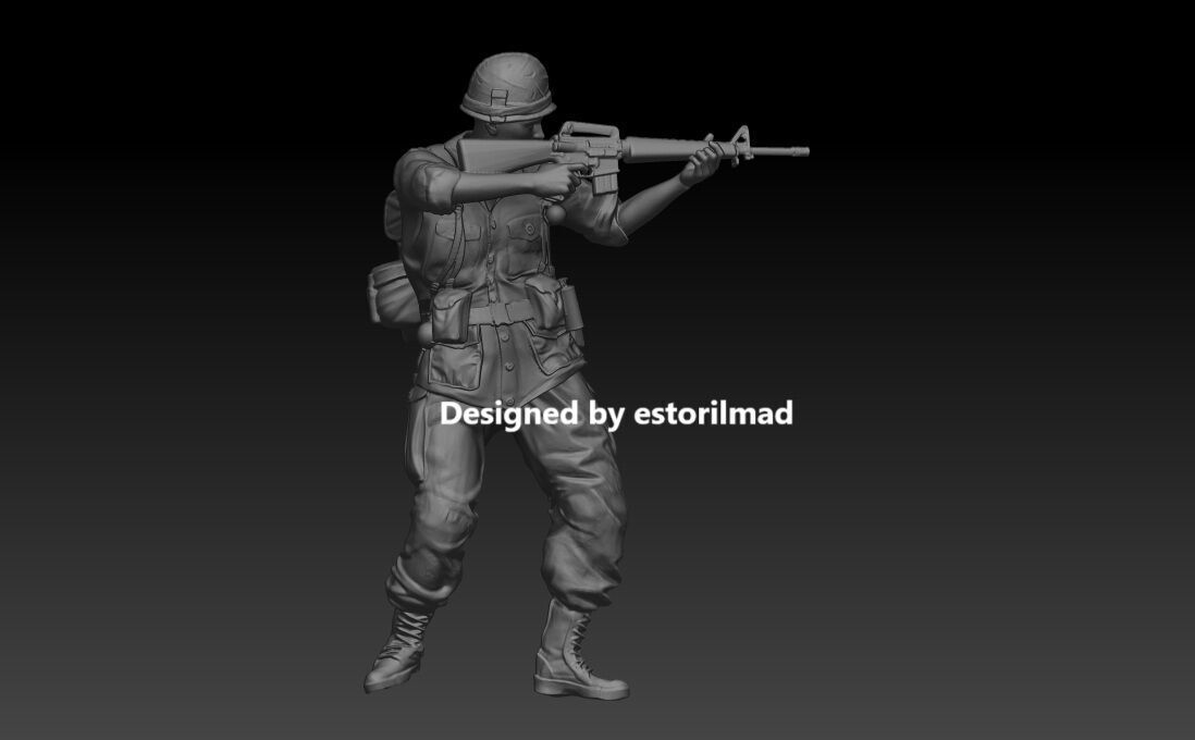 AMERICAN SOLDIER VIETNAM v8 3D print model_1