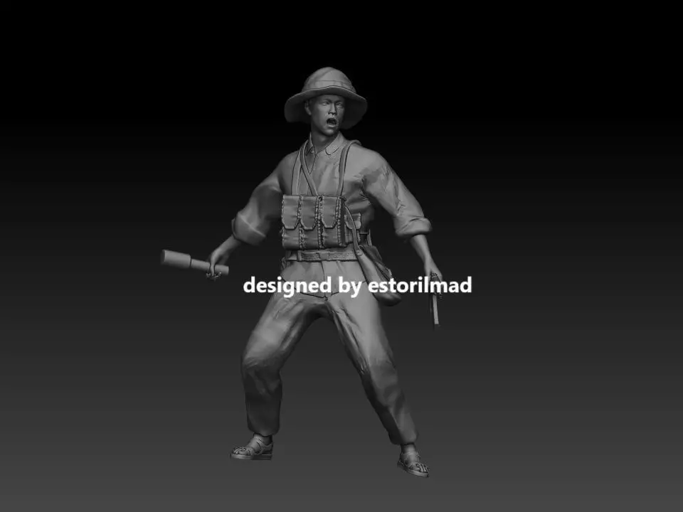 SOLDADO VIETNAM VIETCONG v4 3D print model_0