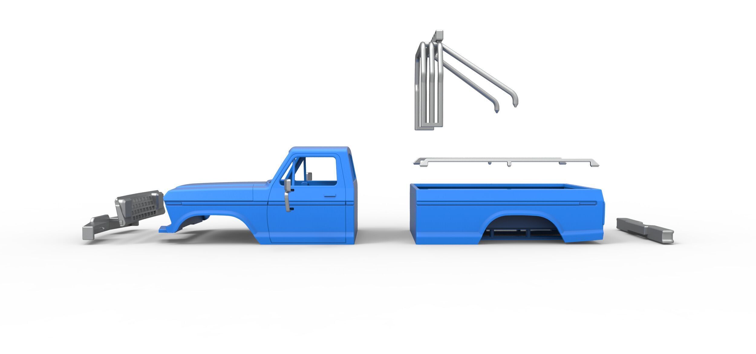 Shell of Vintage Monster Truck V5 Scale 1 to 25 3D print model_15