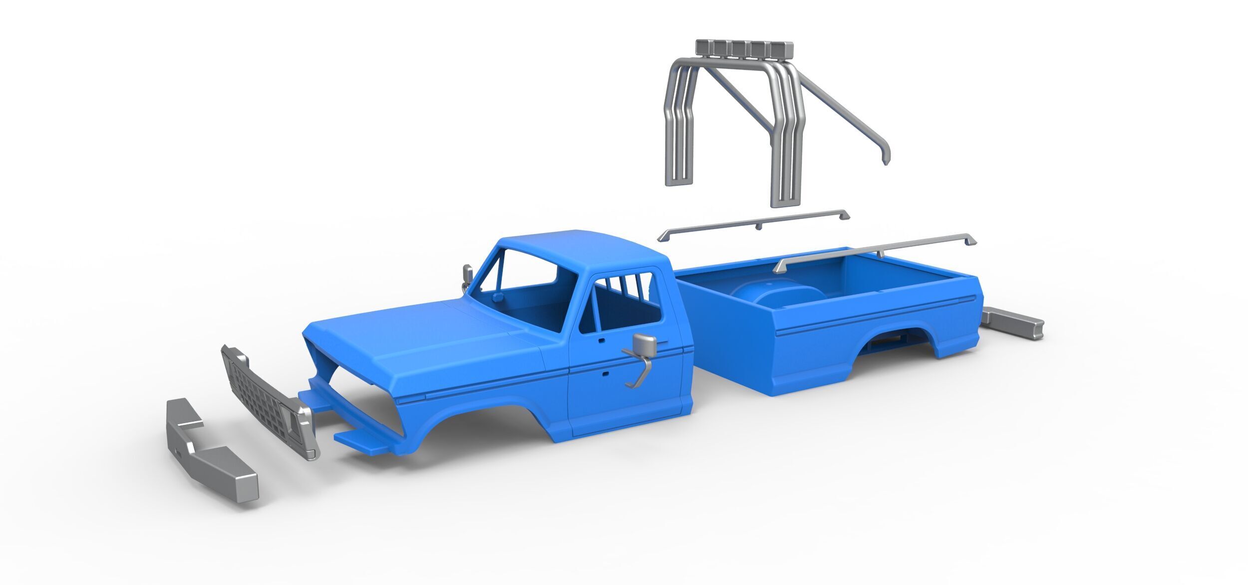 Shell of Vintage Monster Truck V5 Scale 1 to 25 3D print model_13