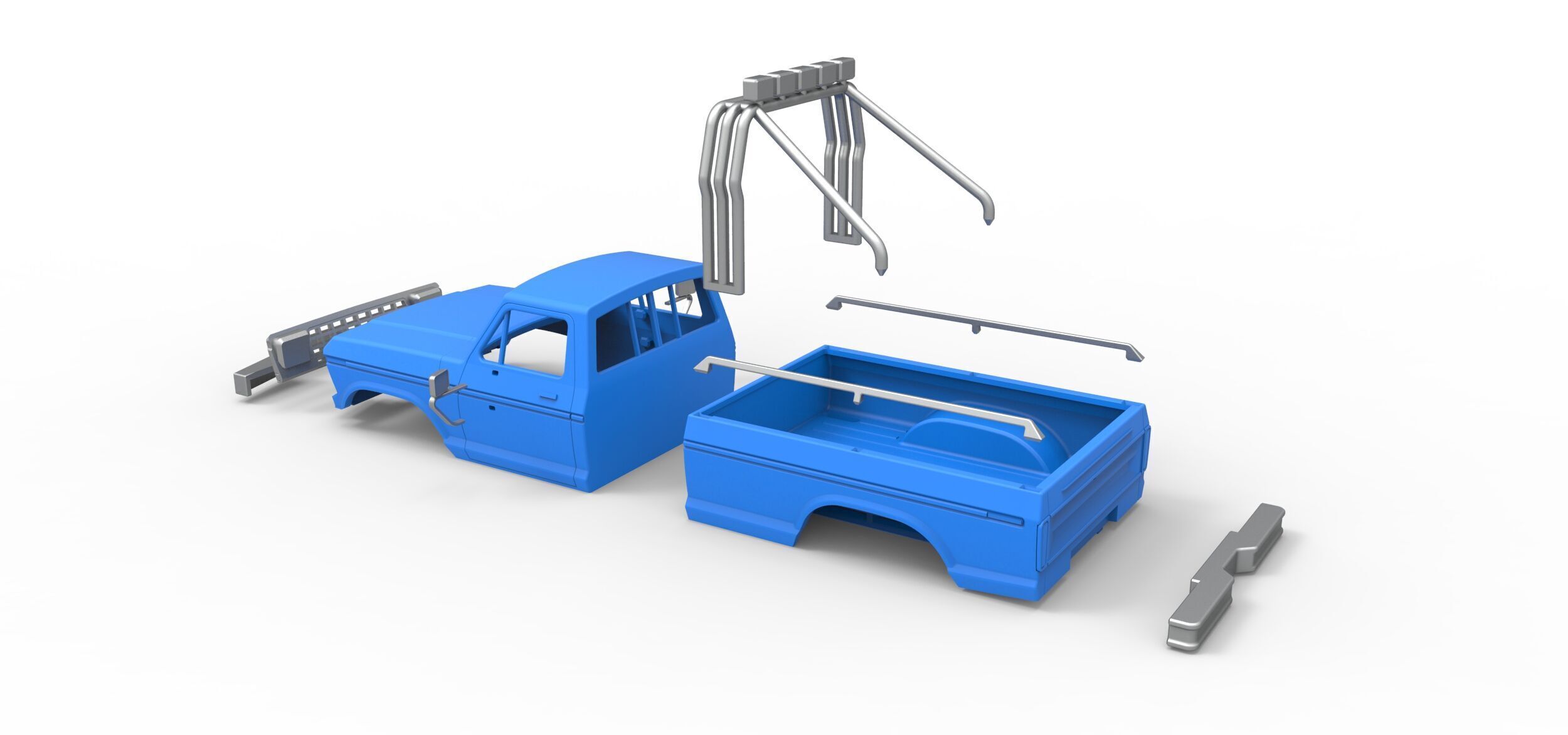 Shell of Vintage Monster Truck V5 Scale 1 to 25 3D print model_16