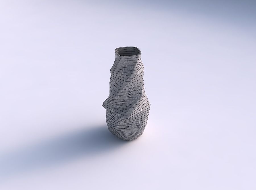 Bottom wide vase helix with twisted bands 2 3D print model_5