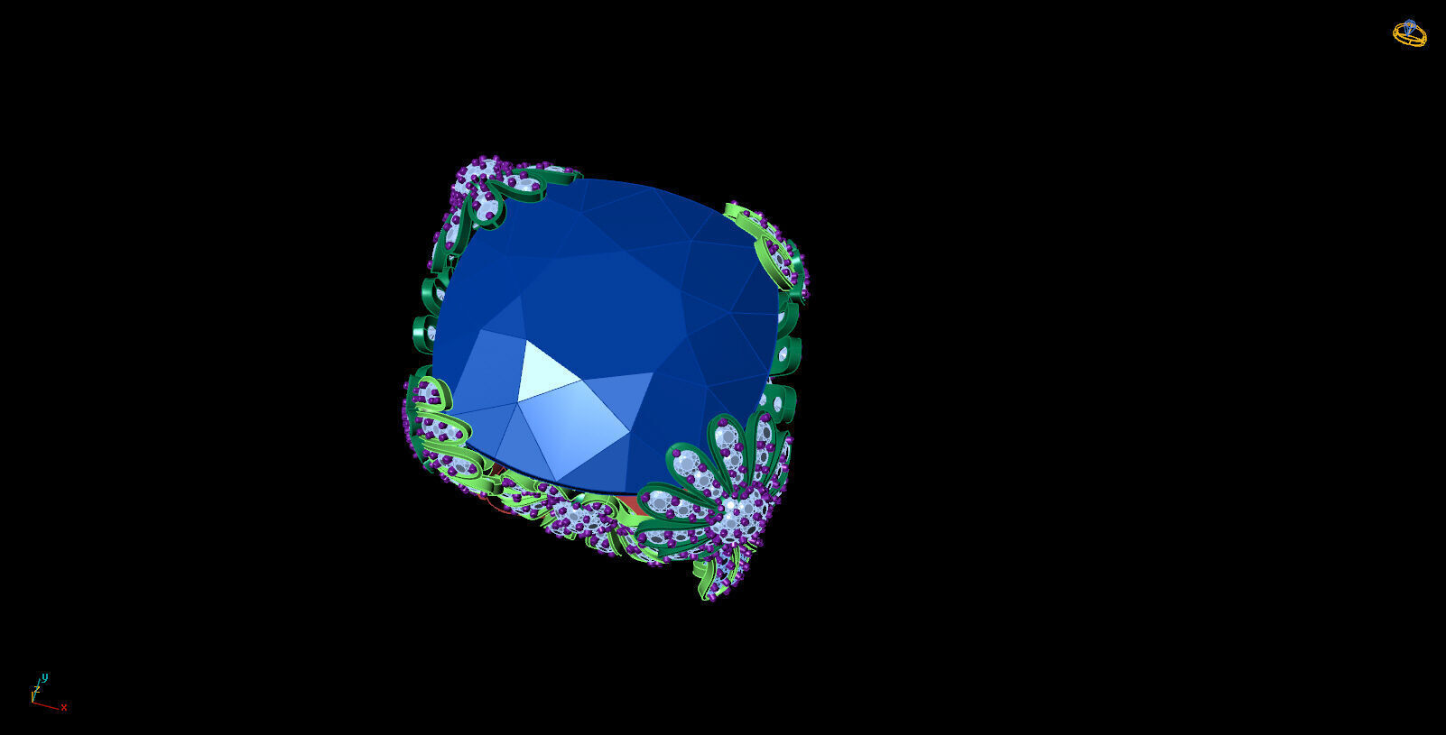 Elegant Flower Ring 3D model_2