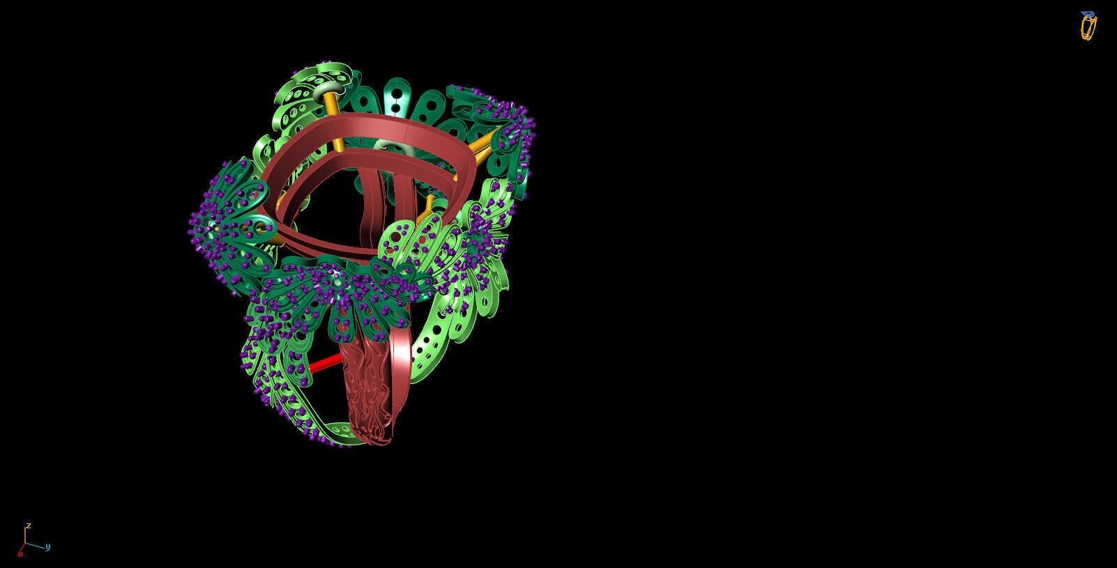 Elegant Flower Ring 3D model_4