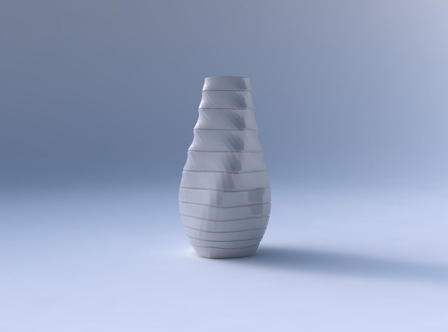 Bottom wide vase helix with horizontal dents and twisted diag... 3D print model_4