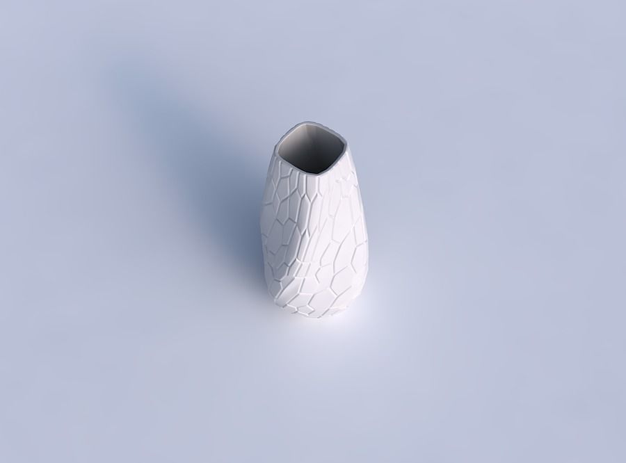 Bottom wide vase helix with organic cells 3D print model_1