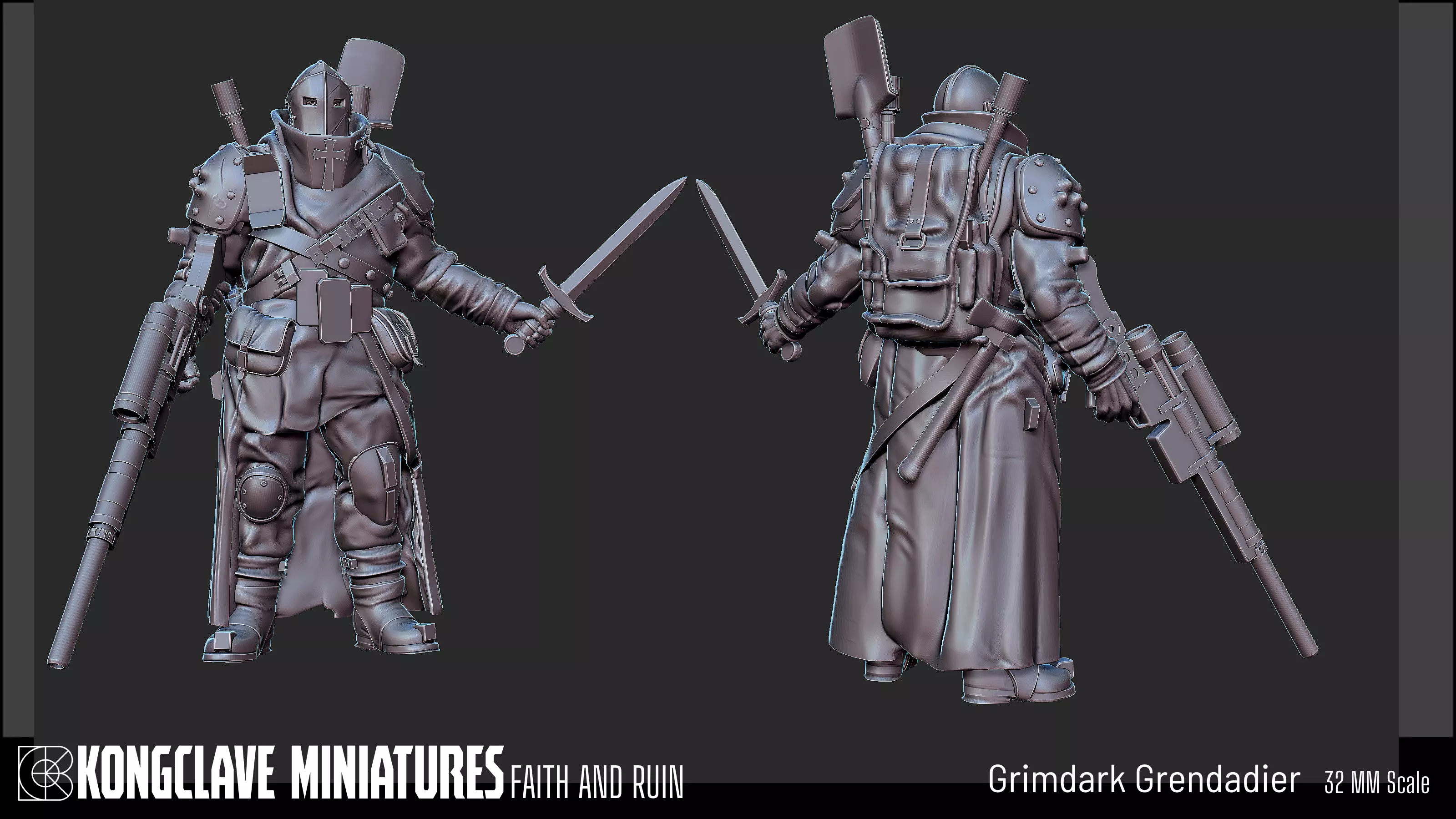 Grimdark Grendadier 3D print model_0