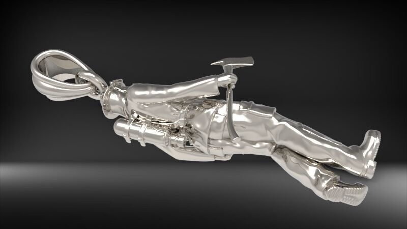 Fireman Firefighter Pendant 3D print model_18