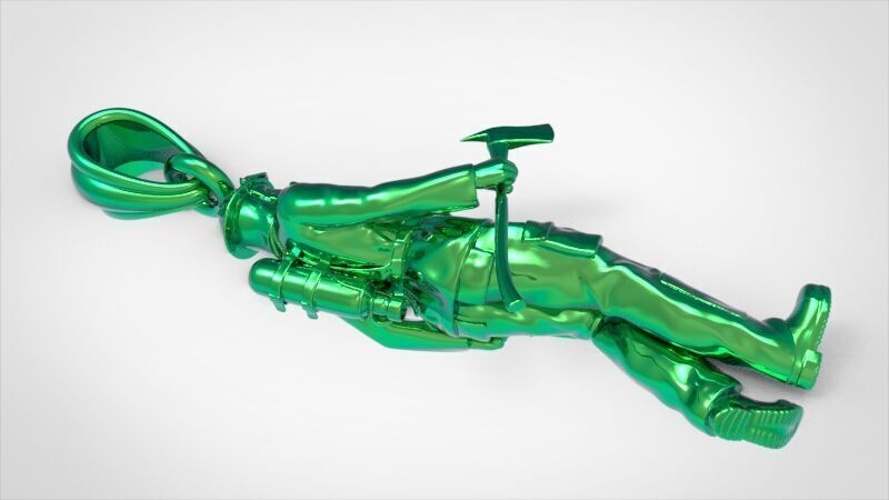 Fireman Firefighter Pendant 3D print model_17