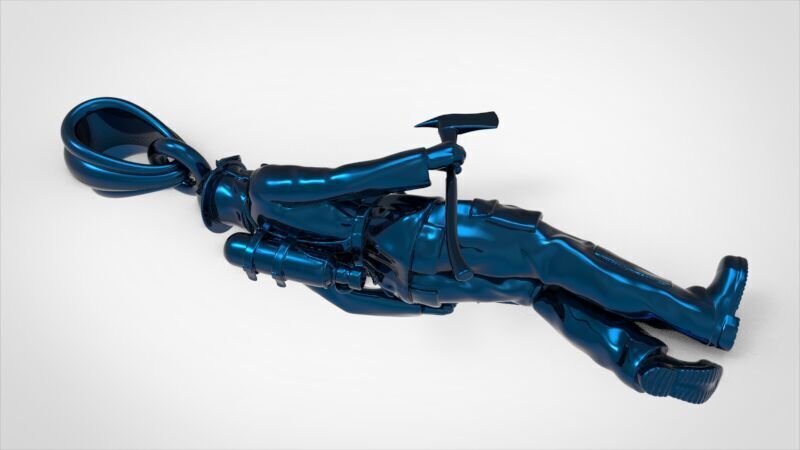 Fireman Firefighter Pendant 3D print model_16