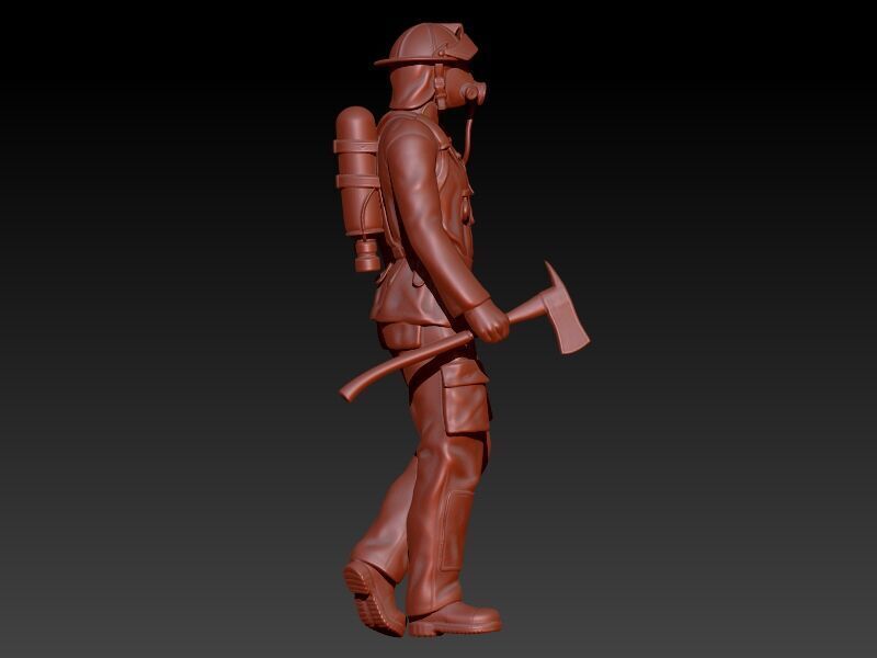 Fireman Firefighter Pendant 3D print model_4