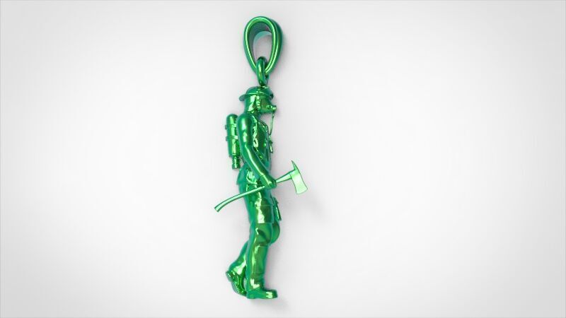 Fireman Firefighter Pendant 3D print model_14