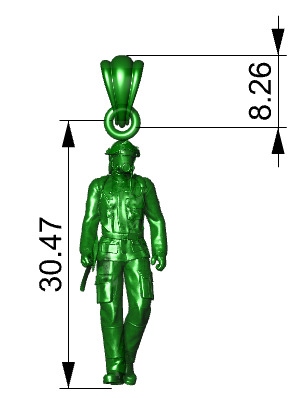 Fireman Firefighter Pendant 3D print model_20