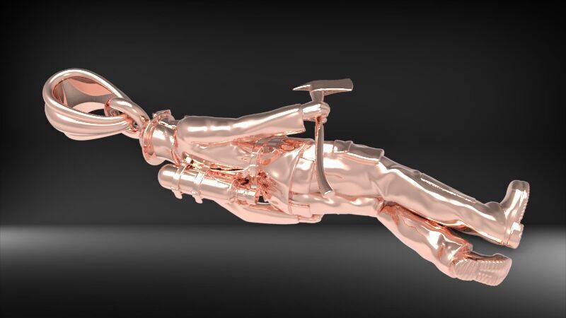 Fireman Firefighter Pendant 3D print model_8