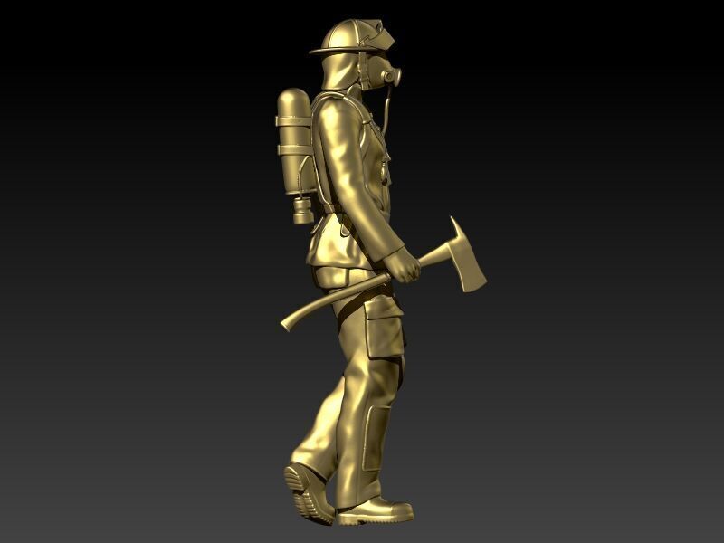 Fireman Firefighter Pendant 3D print model_1