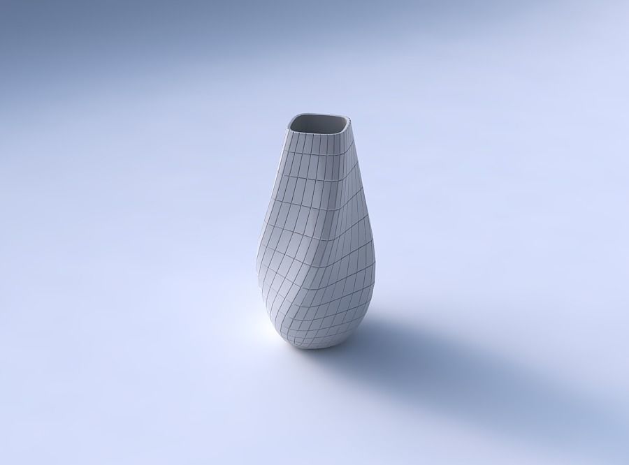 Bottom wide vase helix with grid plates 3D print model_3