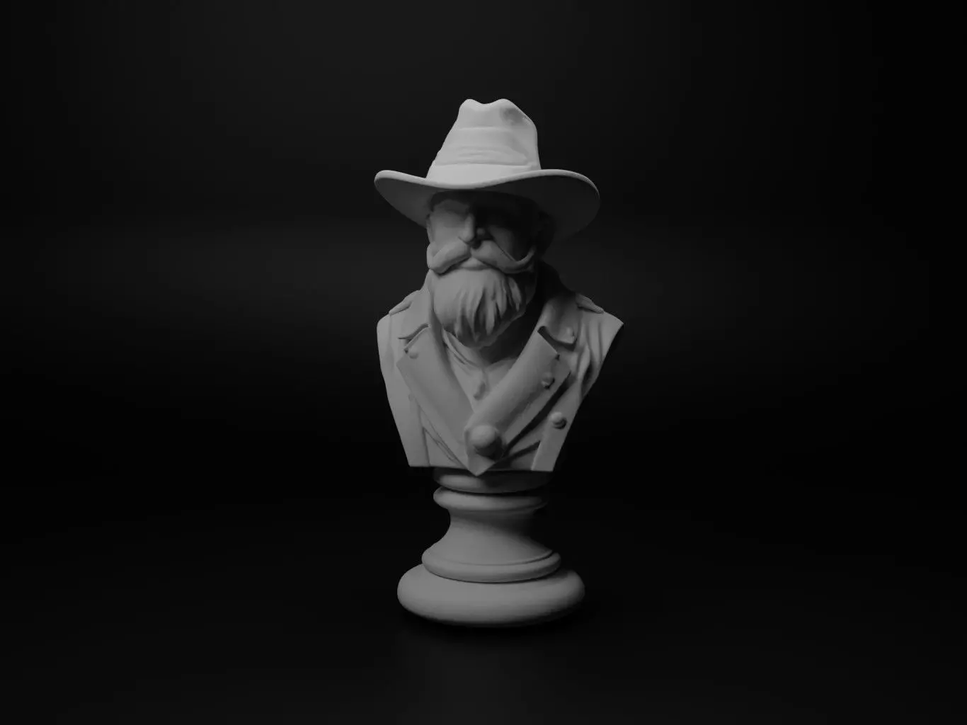 Mystic Traveler Bust Chess 3D print model_0