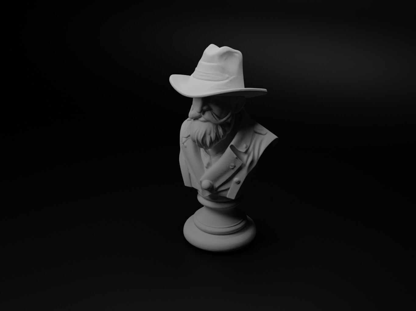 Mystic Traveler Bust Chess 3D print model_1