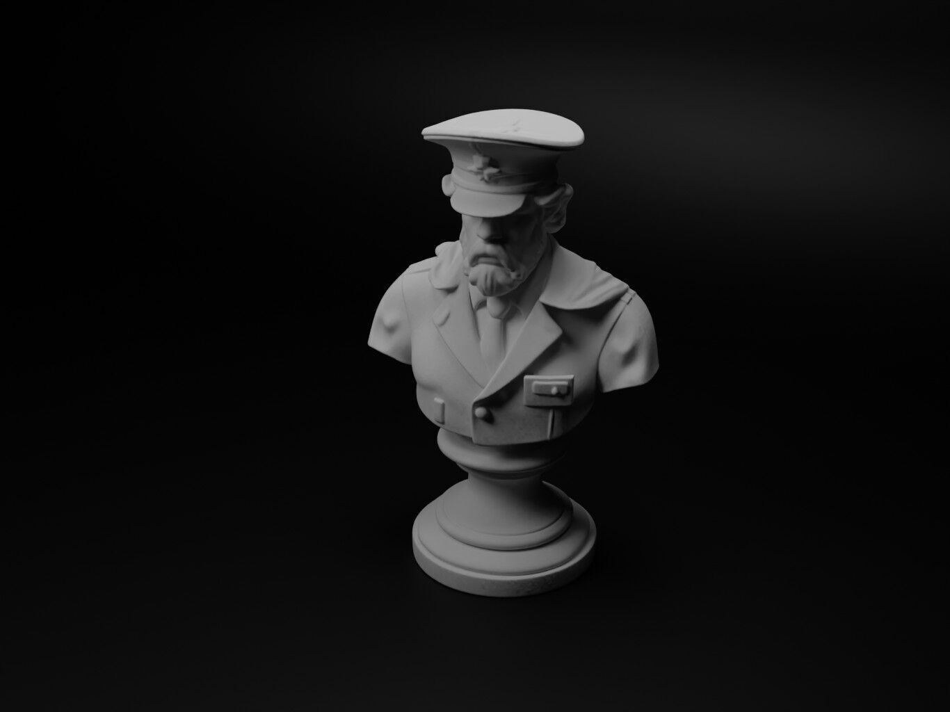 Patriot Bust Chess 3D print model_1