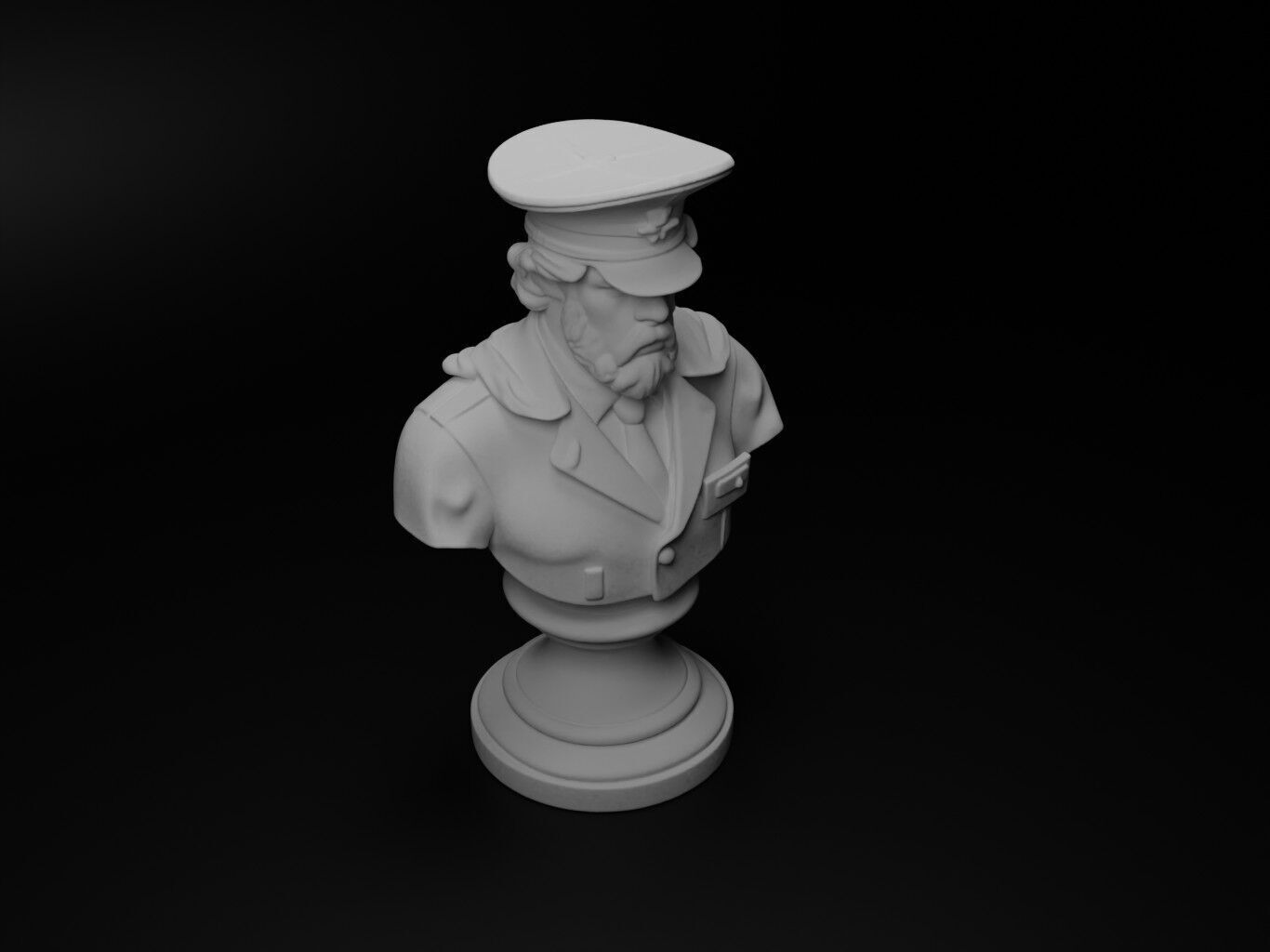 Patriot Bust Chess 3D print model_2