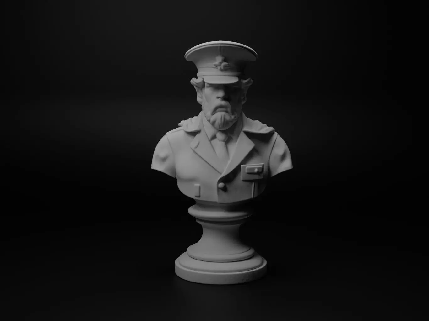 Patriot Bust Chess 3D print model_0