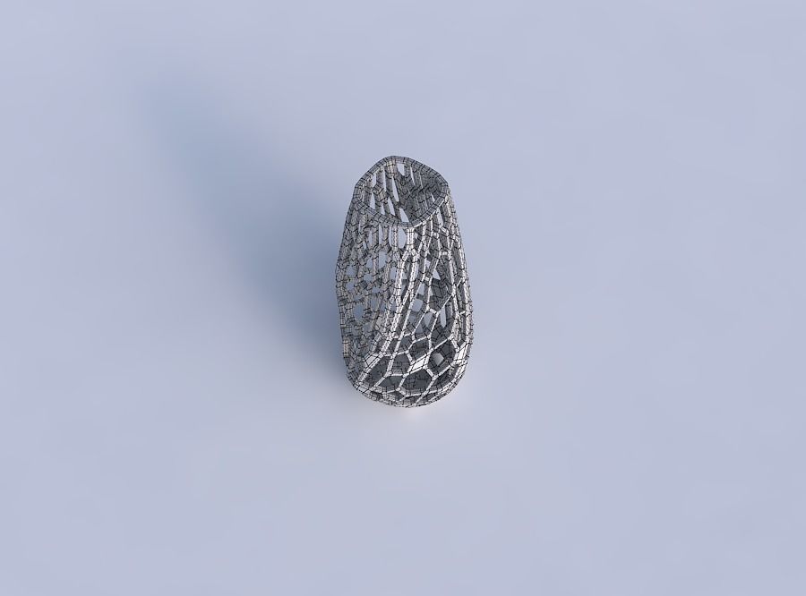 Bottom wide vase helix with faceted organic lattice 3D print model_6
