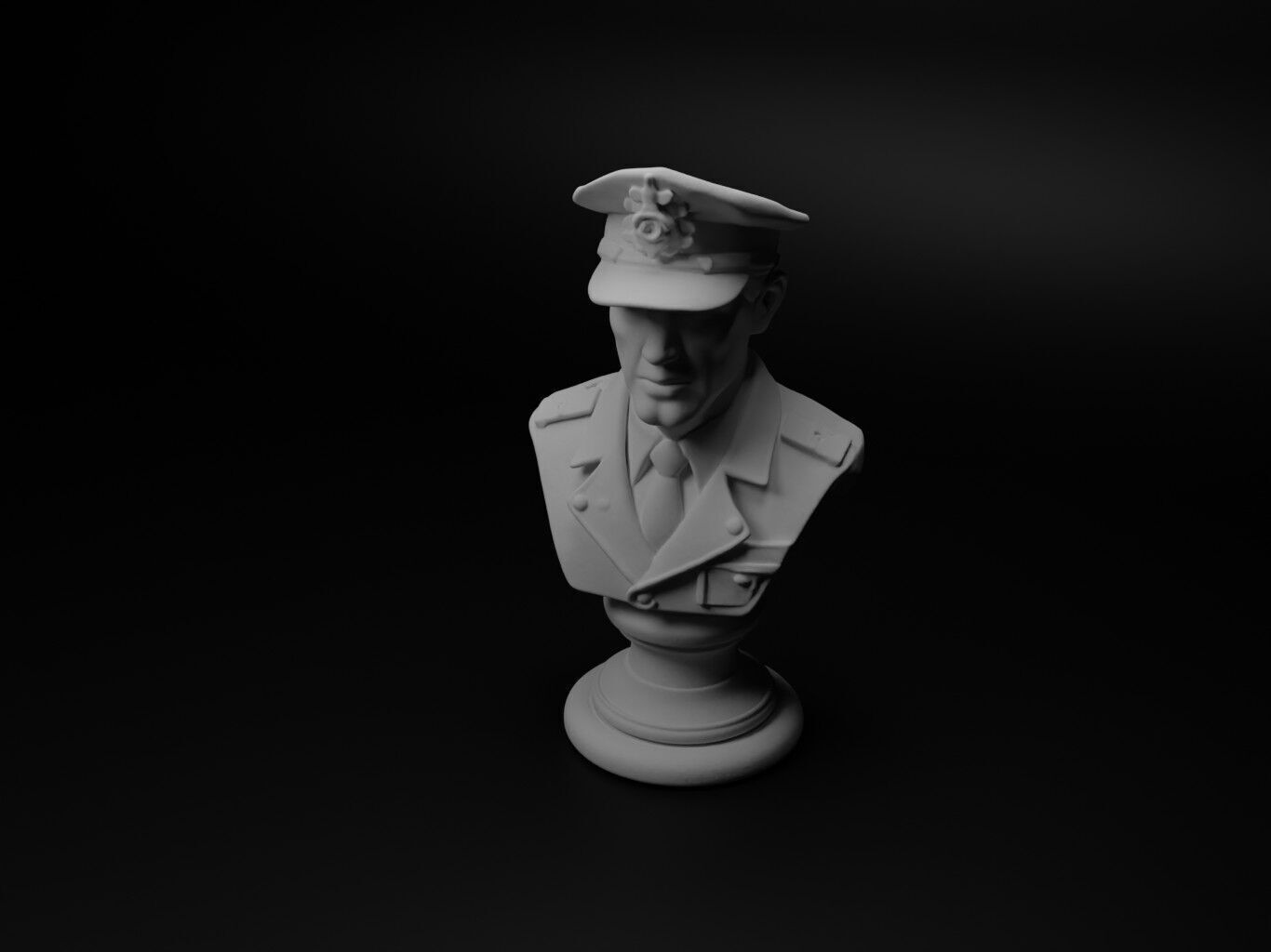 Pilot Bust Chess 3D print model_1