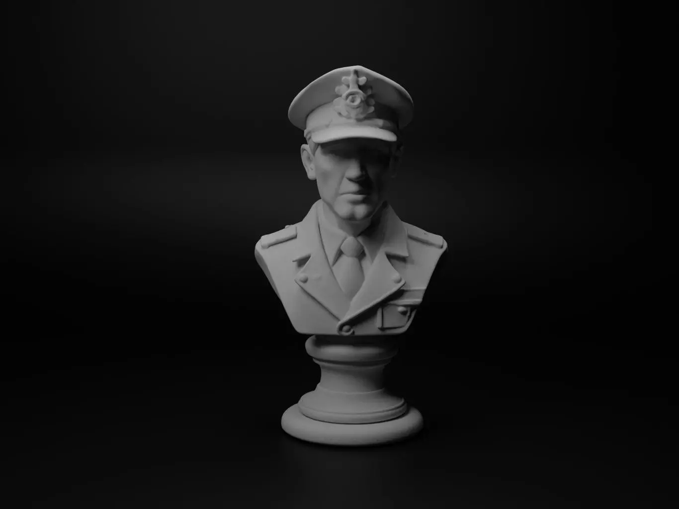 Pilot Bust Chess 3D print model_0
