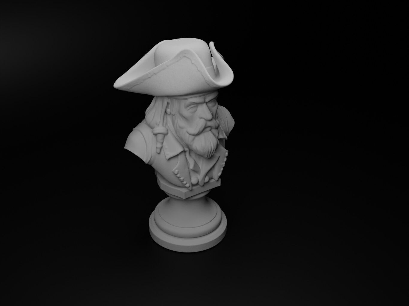 Pirate Bust Chess 3D print model_2