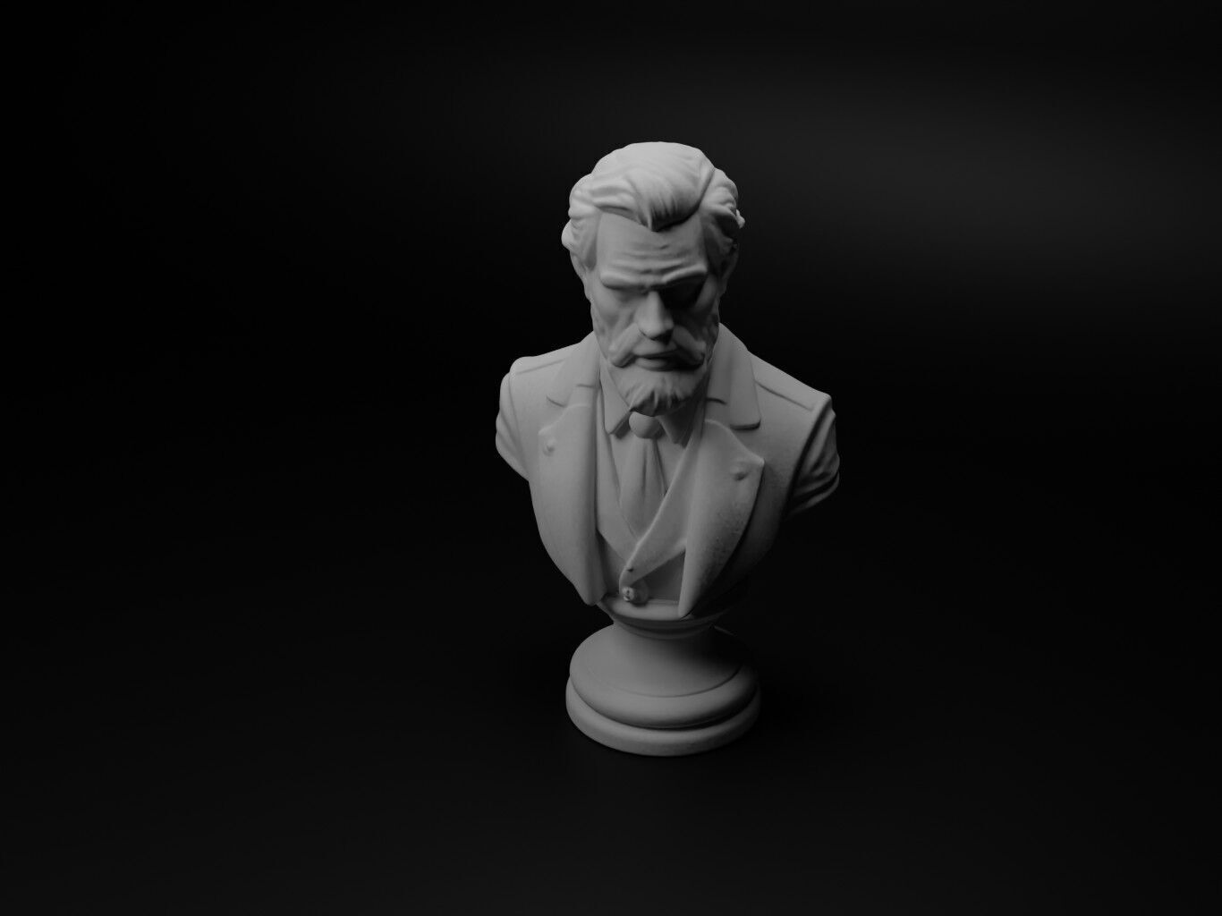 Poet Bust Chess 3D print model_1