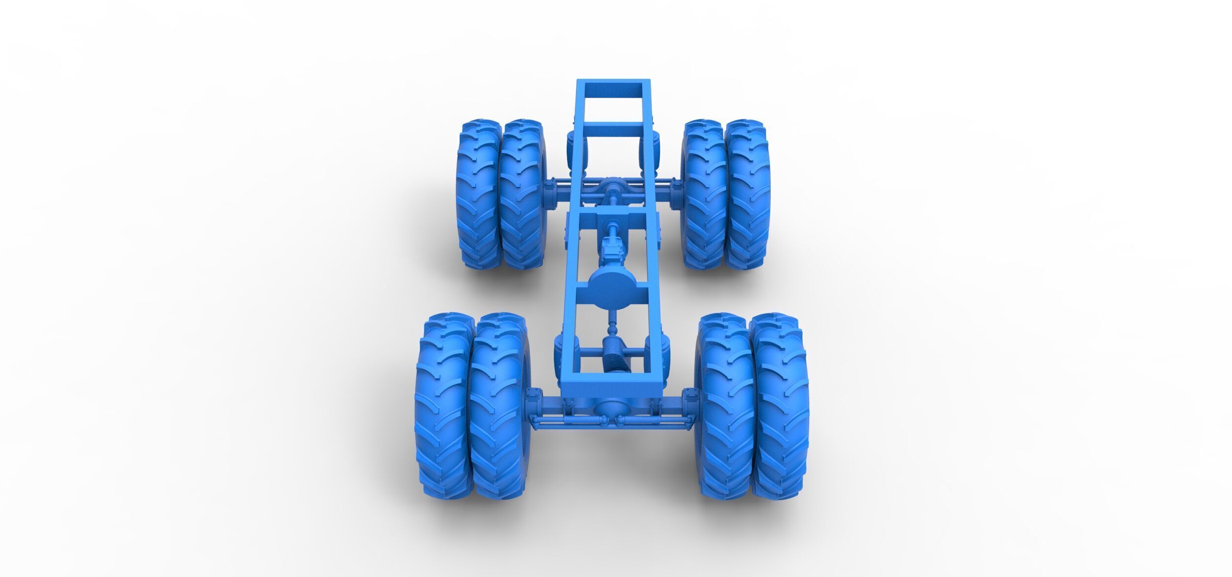 Chassis of Vintage Monster Truck double wheels Scale 1 to 25 3D print model_16