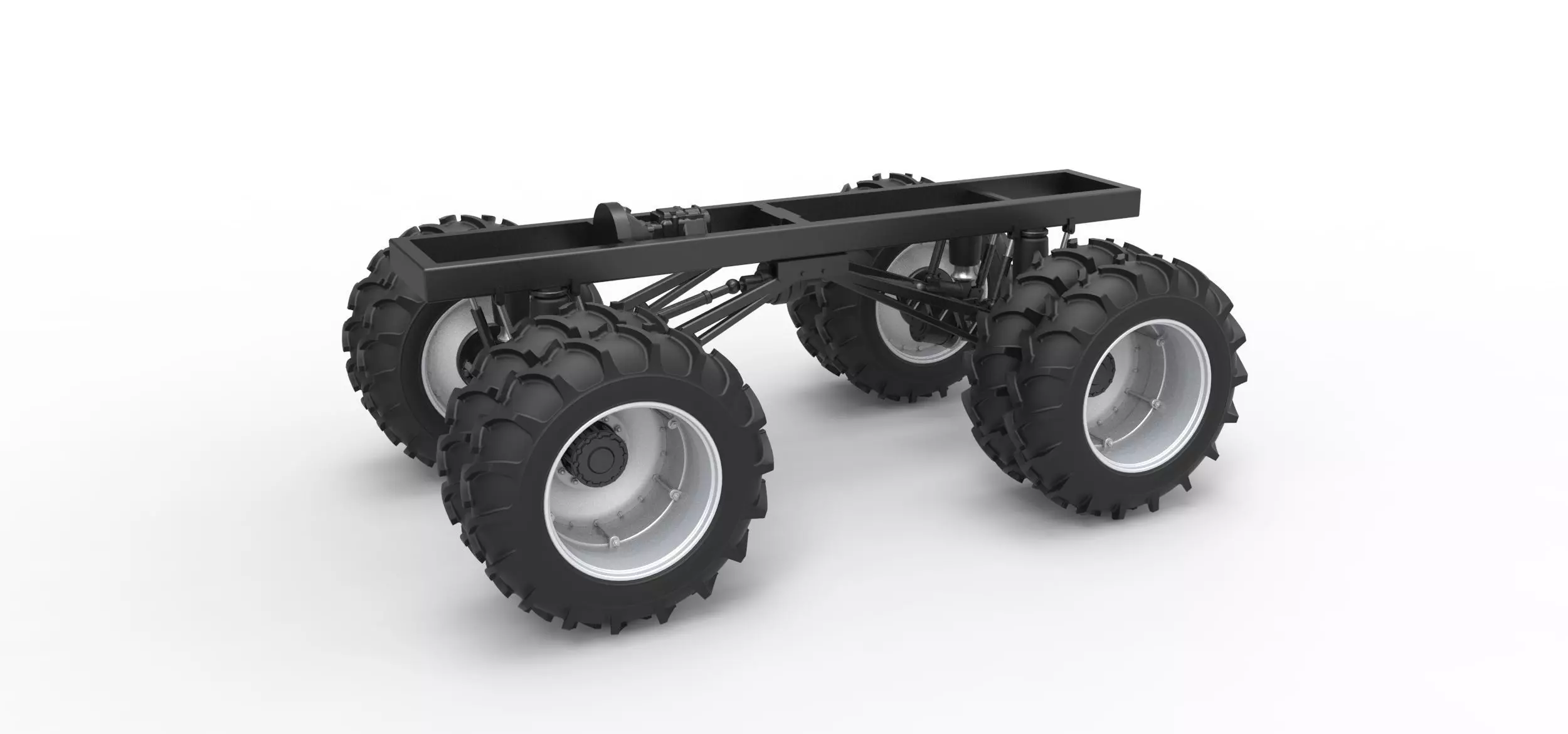 Chassis of Vintage Monster Truck double wheels Scale 1 to 25 3D print model_0