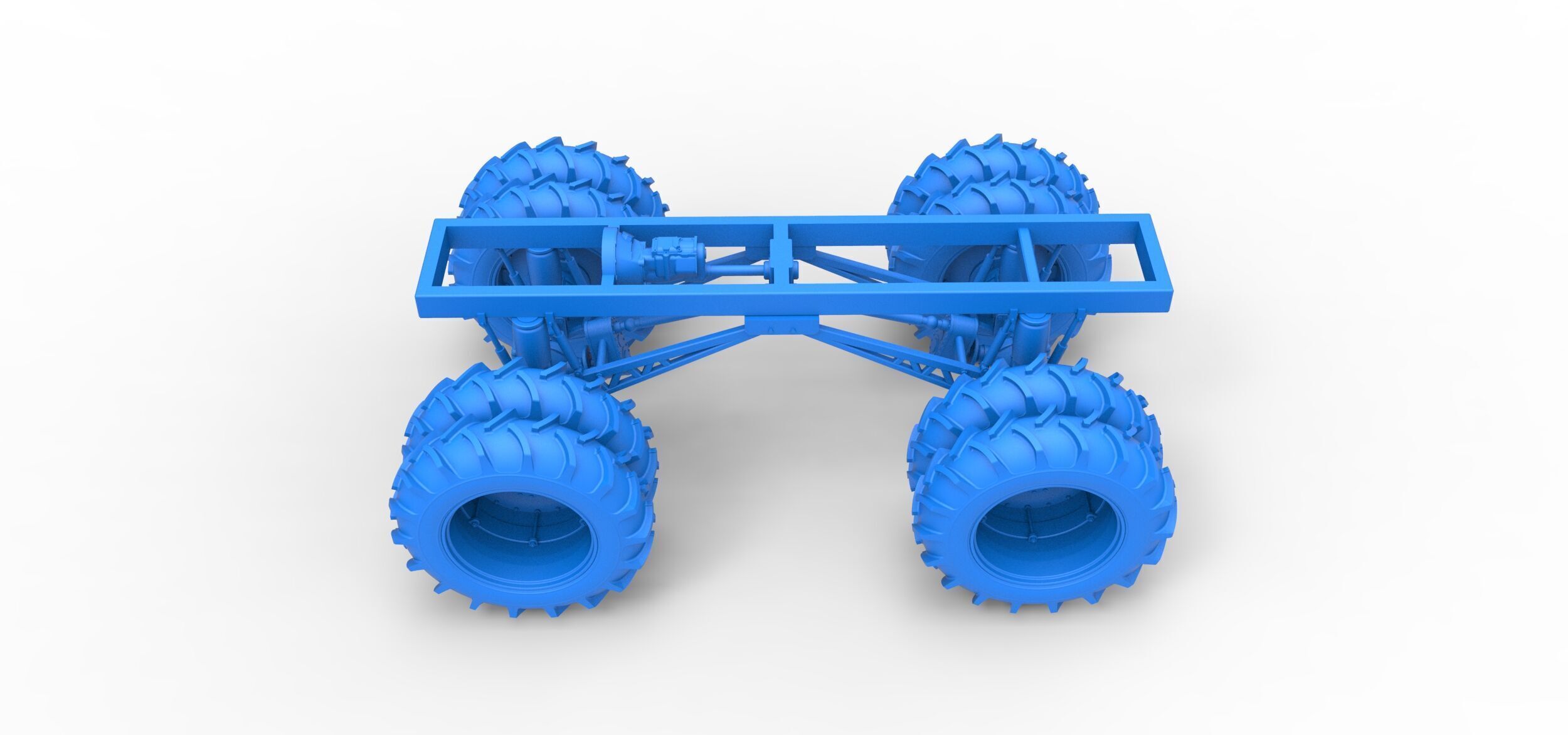 Chassis of Vintage Monster Truck double wheels Scale 1 to 25 3D print model_18