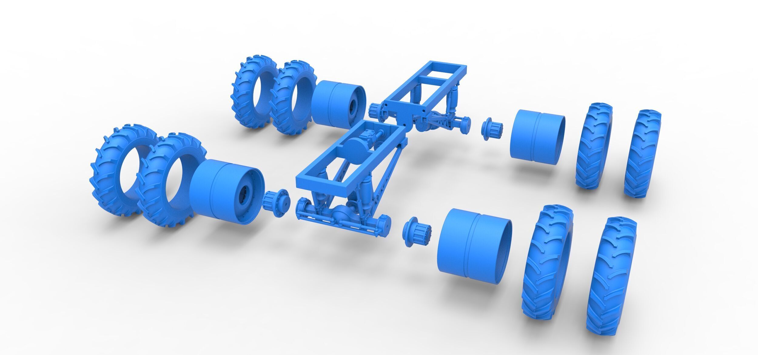 Chassis of Vintage Monster Truck double wheels Scale 1 to 25 3D print model_22