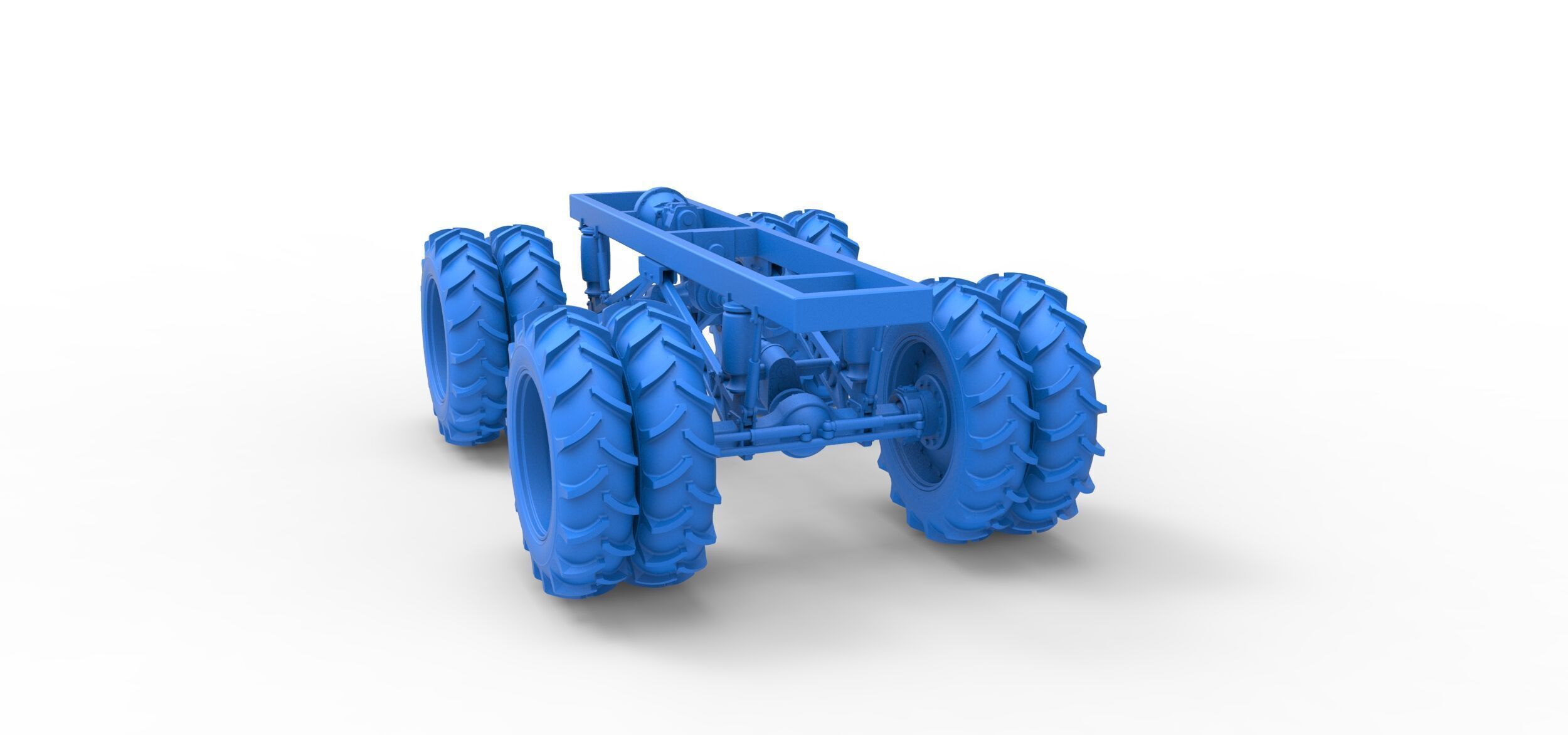 Chassis of Vintage Monster Truck double wheels Scale 1 to 25 3D print model_21