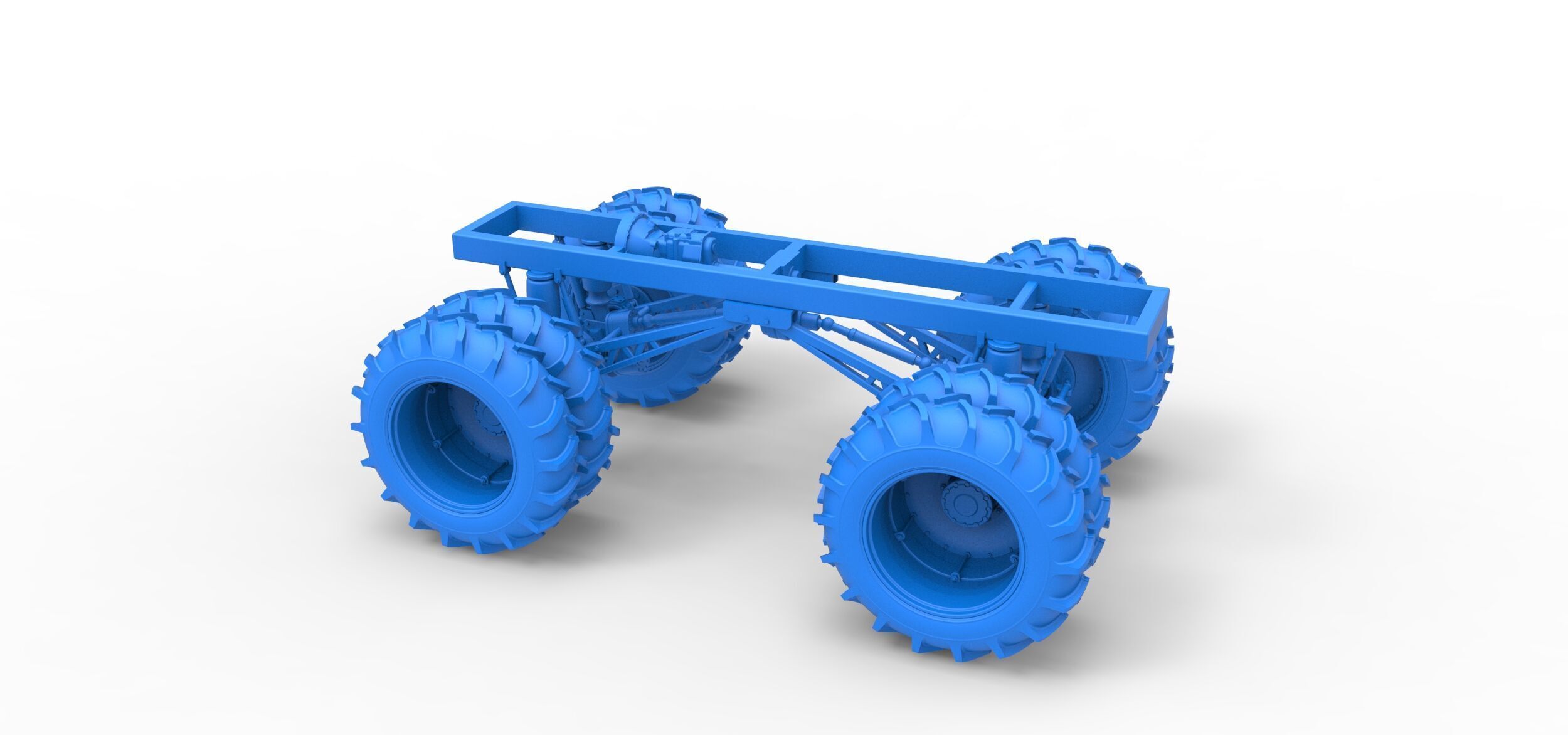 Chassis of Vintage Monster Truck double wheels Scale 1 to 25 3D print model_20