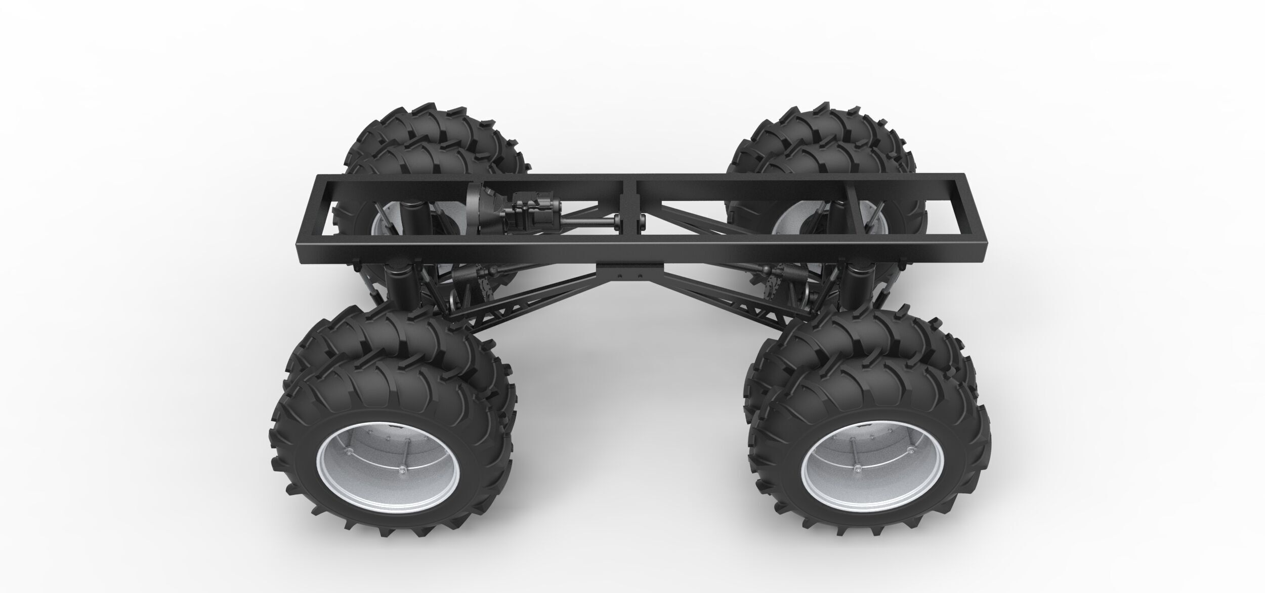 Chassis of Vintage Monster Truck double wheels Scale 1 to 25 3D print model_6