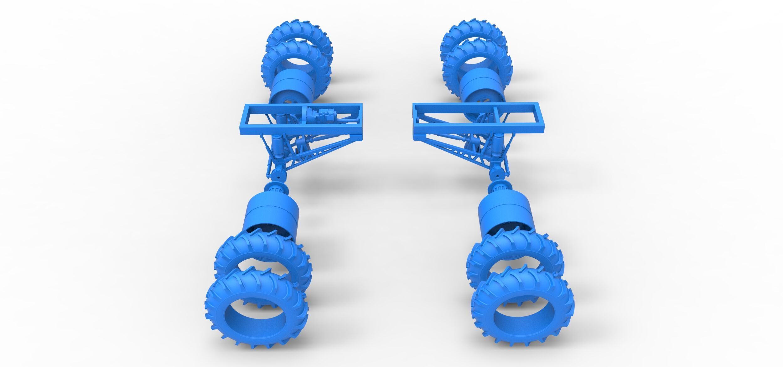Chassis of Vintage Monster Truck double wheels Scale 1 to 25 3D print model_23