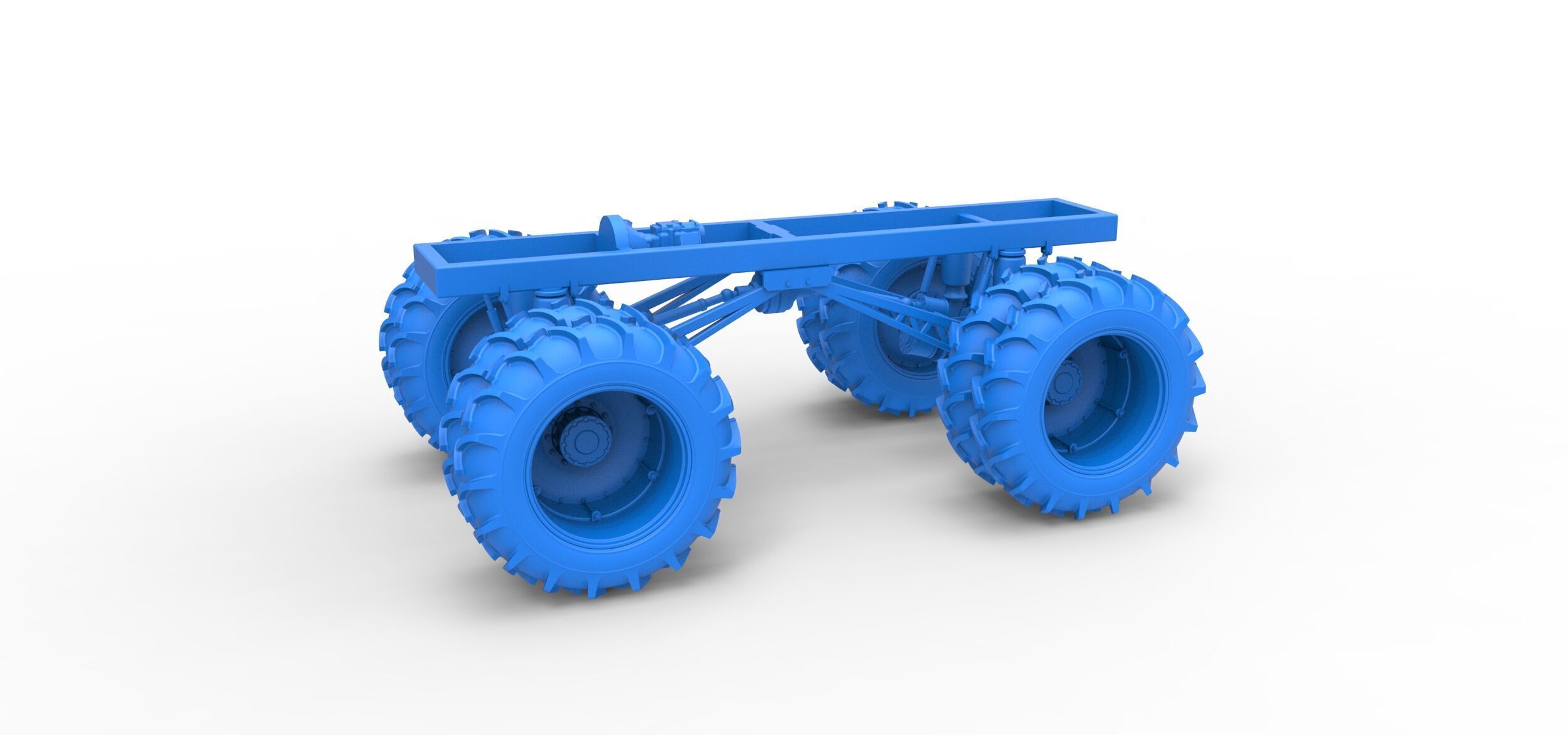 Chassis of Vintage Monster Truck double wheels Scale 1 to 25 3D print model_11