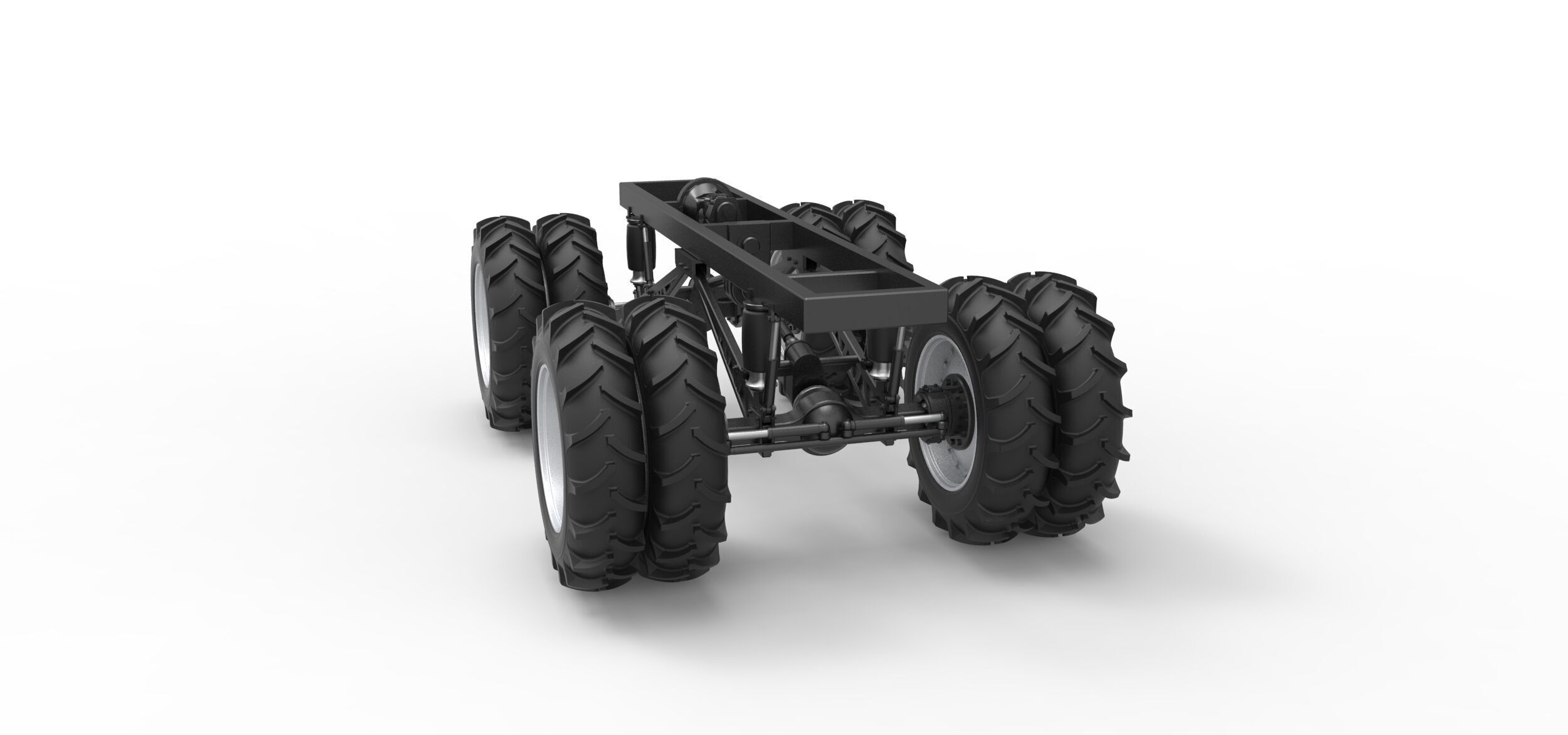 Chassis of Vintage Monster Truck double wheels Scale 1 to 25 3D print model_9