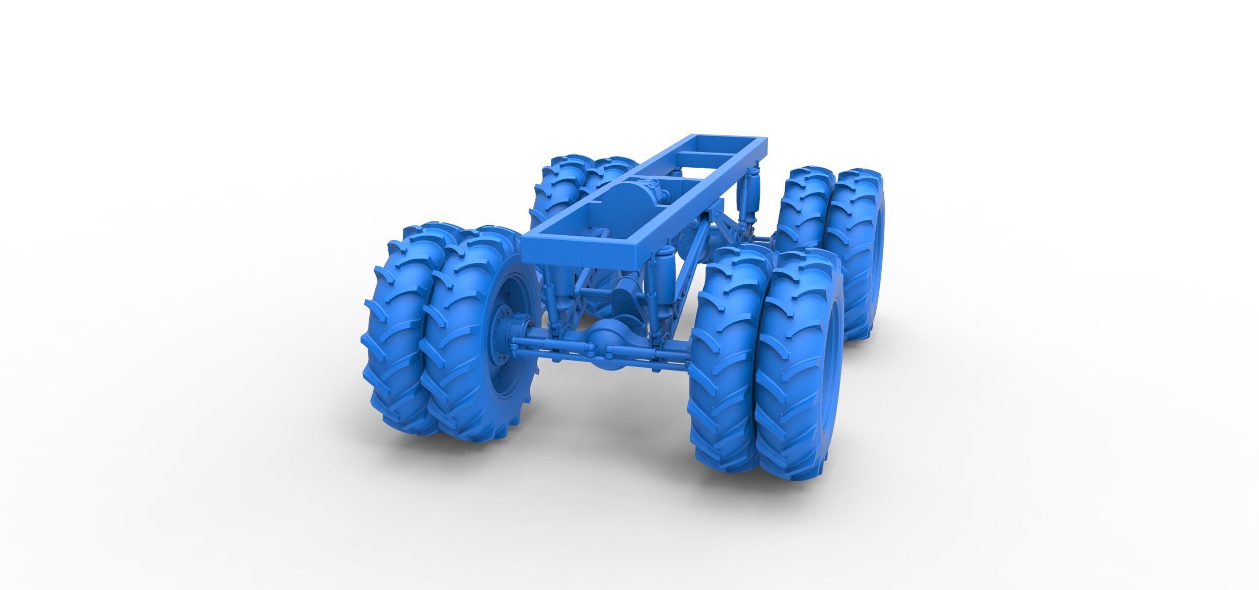 Chassis of Vintage Monster Truck double wheels Scale 1 to 25 3D print model_14