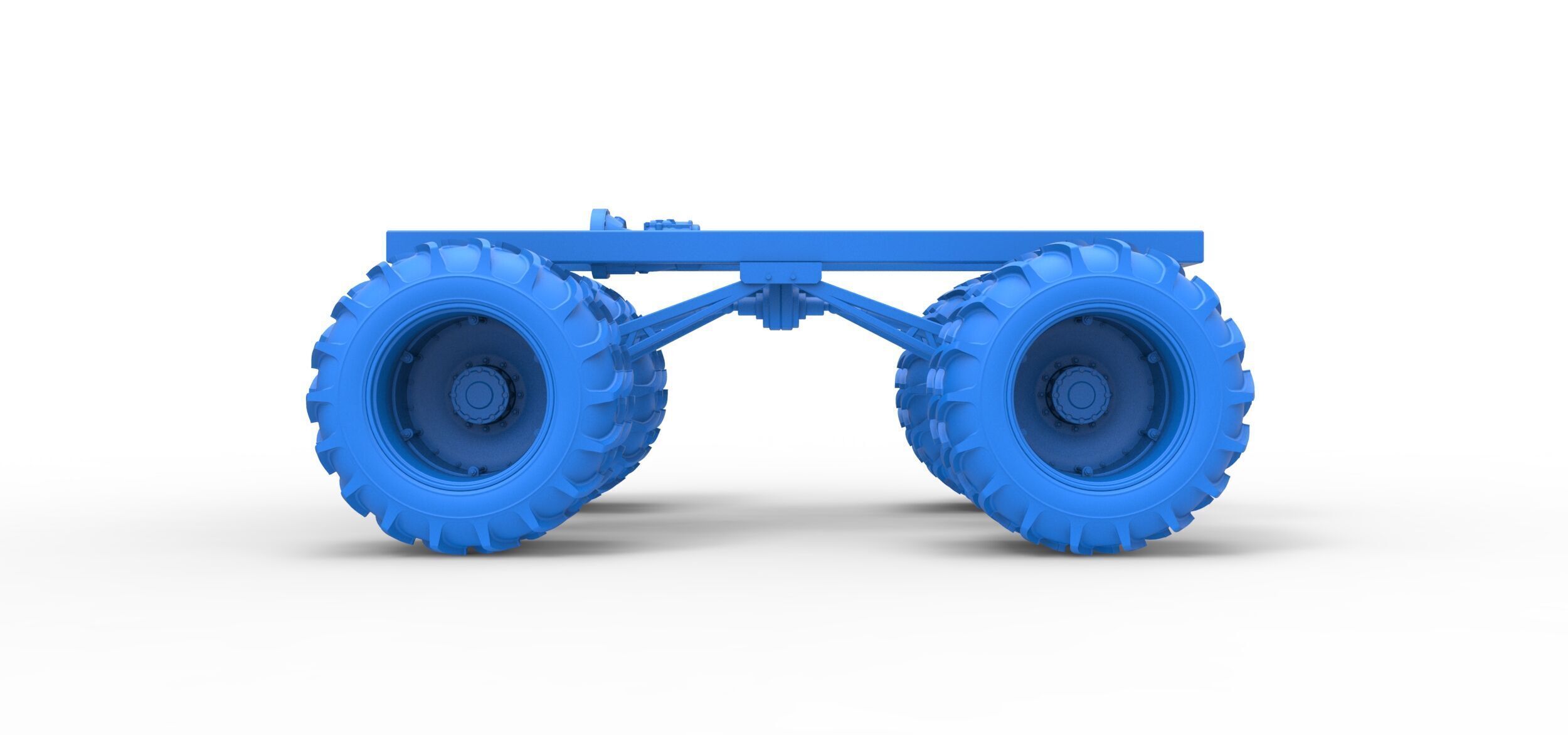 Chassis of Vintage Monster Truck double wheels Scale 1 to 25 3D print model_17