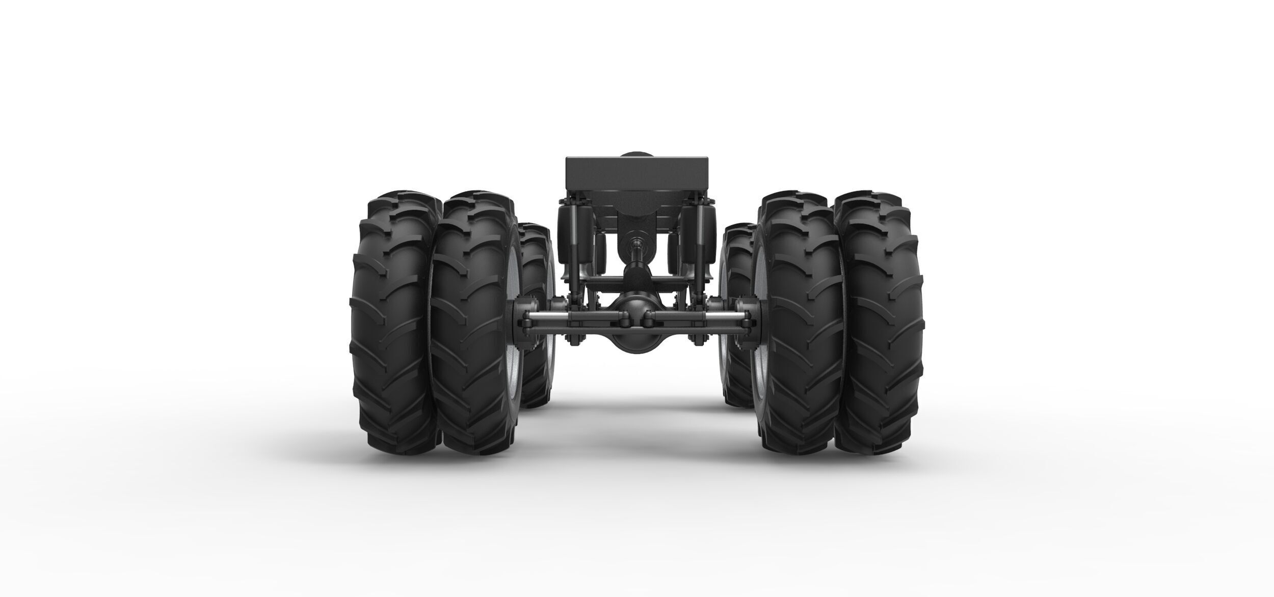 Chassis of Vintage Monster Truck double wheels Scale 1 to 25 3D print model_4