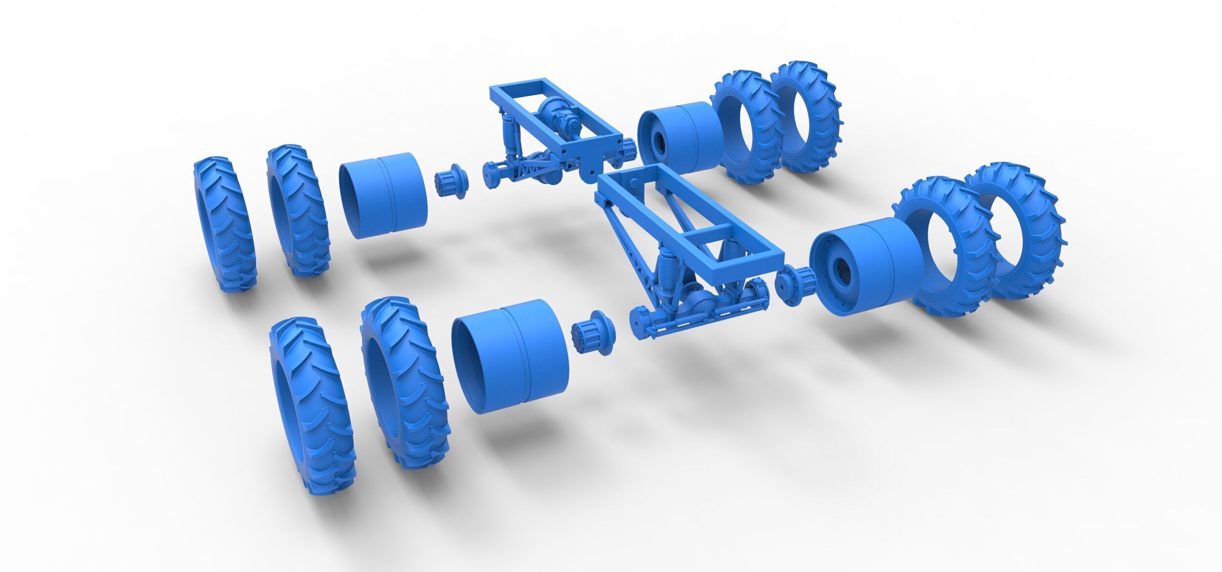 Chassis of Vintage Monster Truck double wheels Scale 1 to 25 3D print model_24