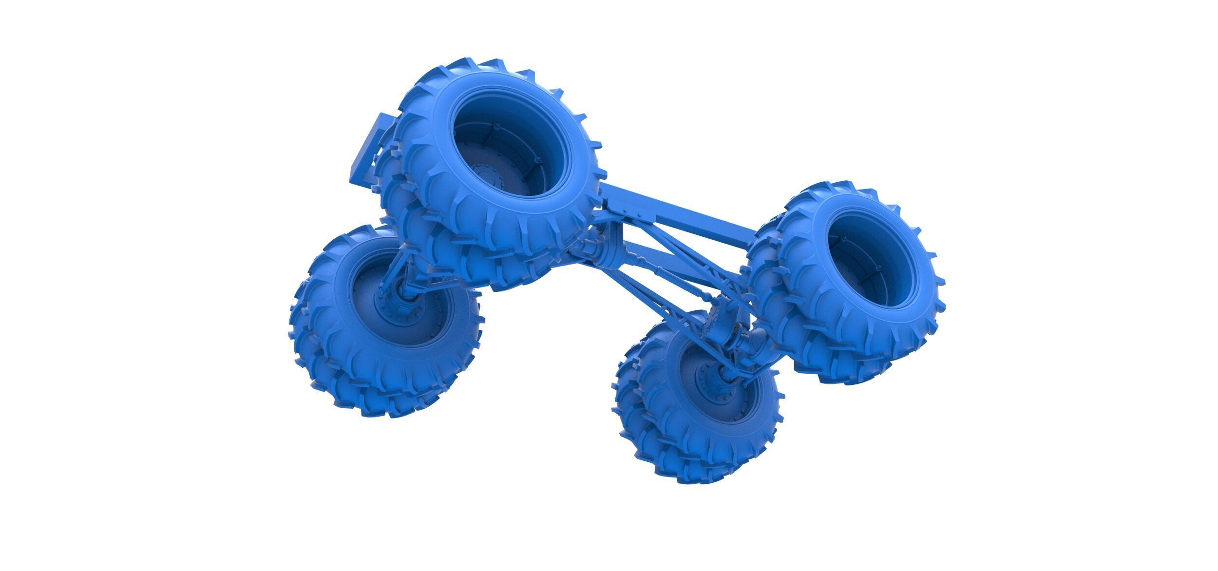 Chassis of Vintage Monster Truck double wheels Scale 1 to 25 3D print model_13