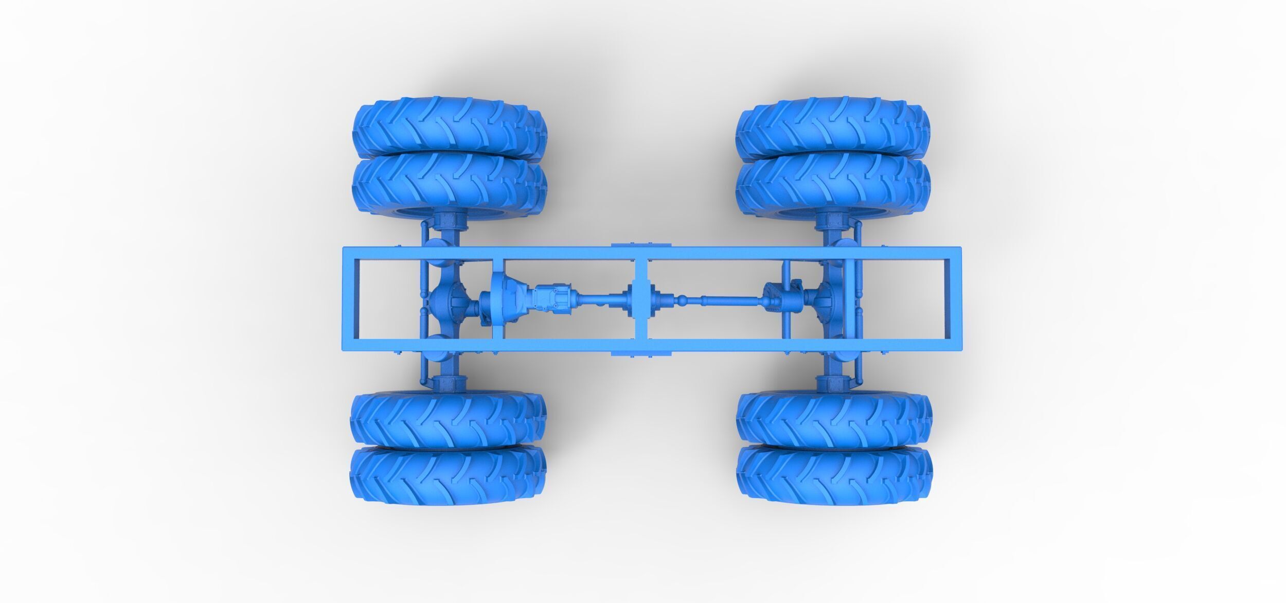 Chassis of Vintage Monster Truck double wheels Scale 1 to 25 3D print model_19