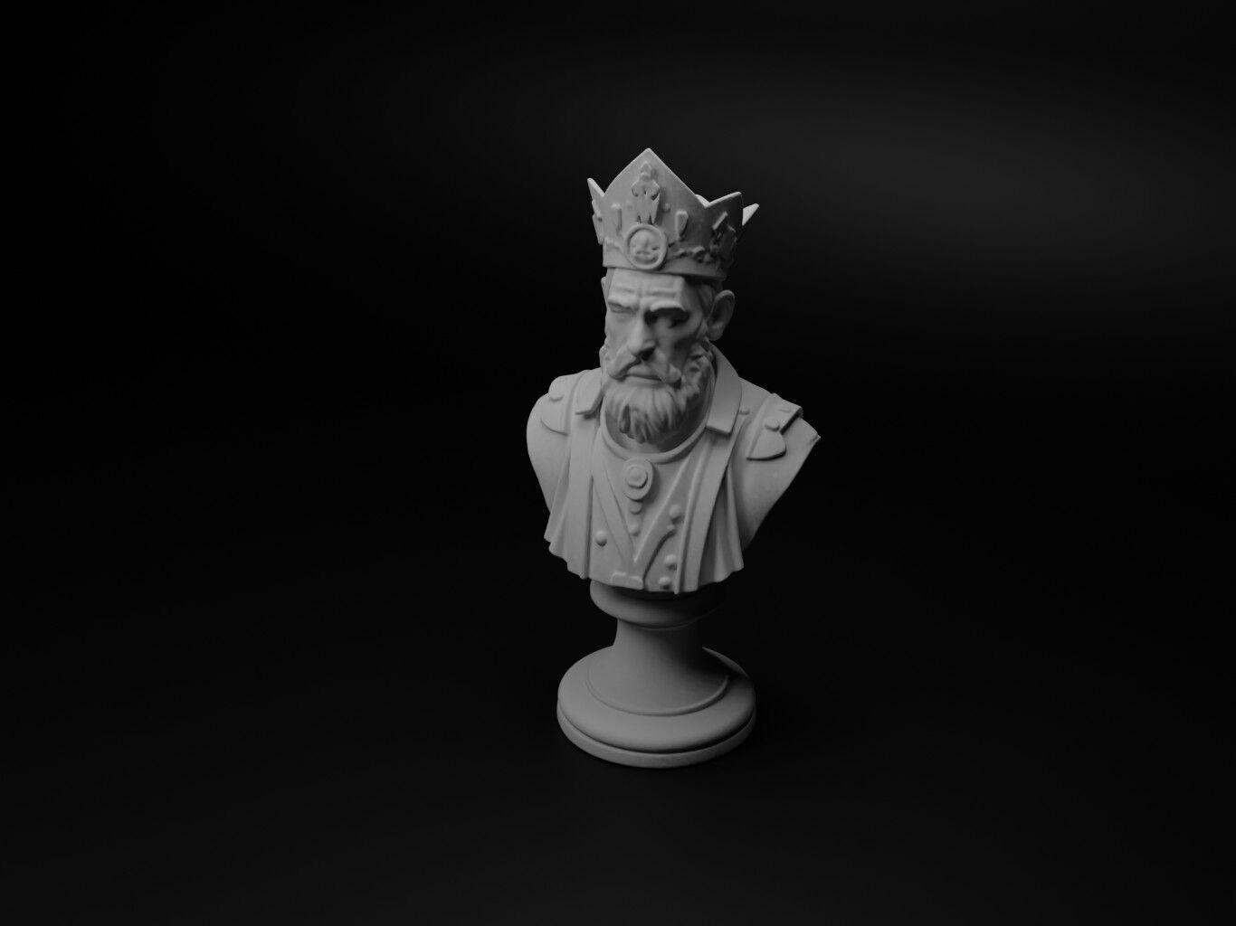 Priest Bust Chess 3D print model_1