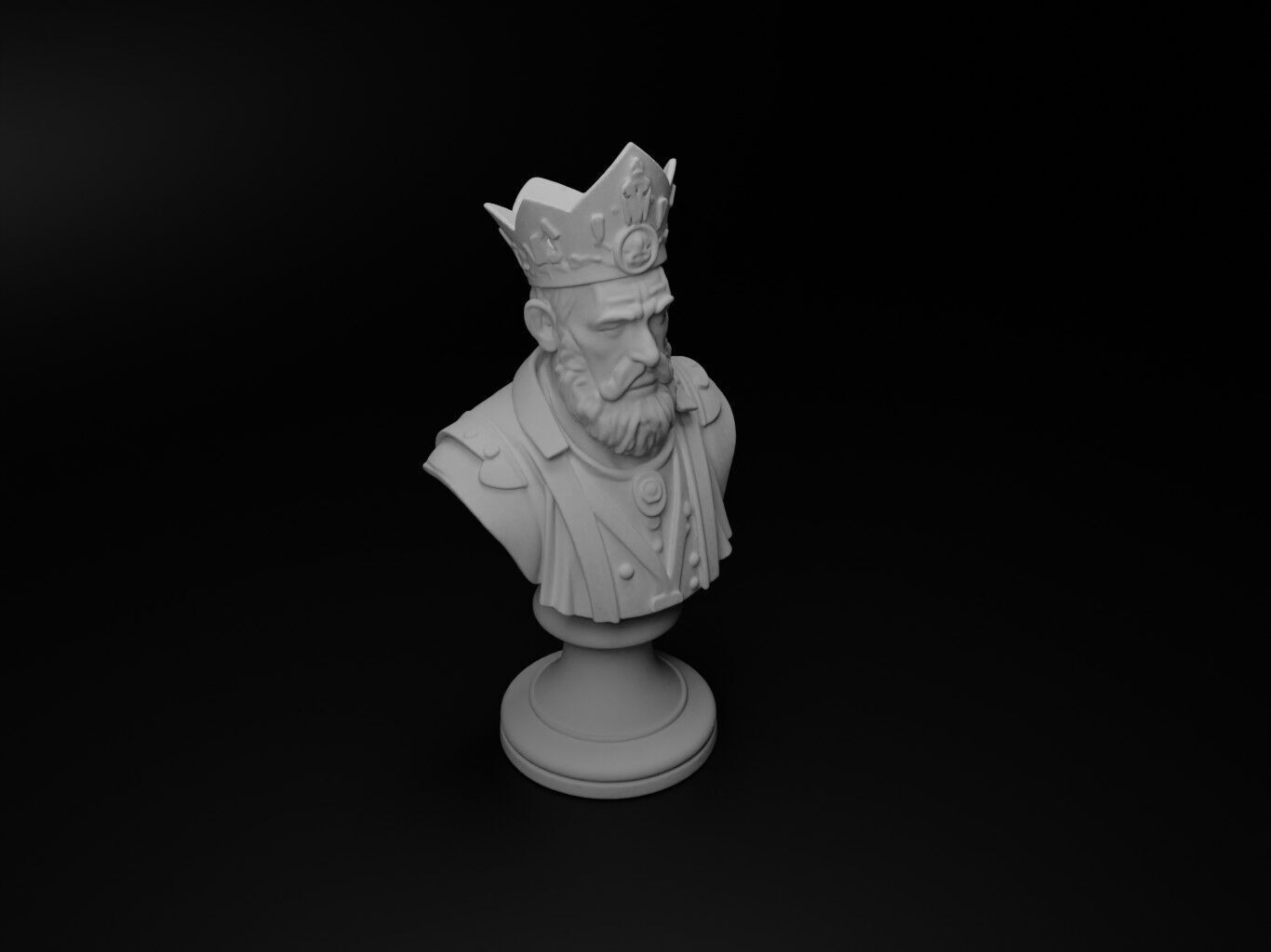 Priest Bust Chess 3D print model_2