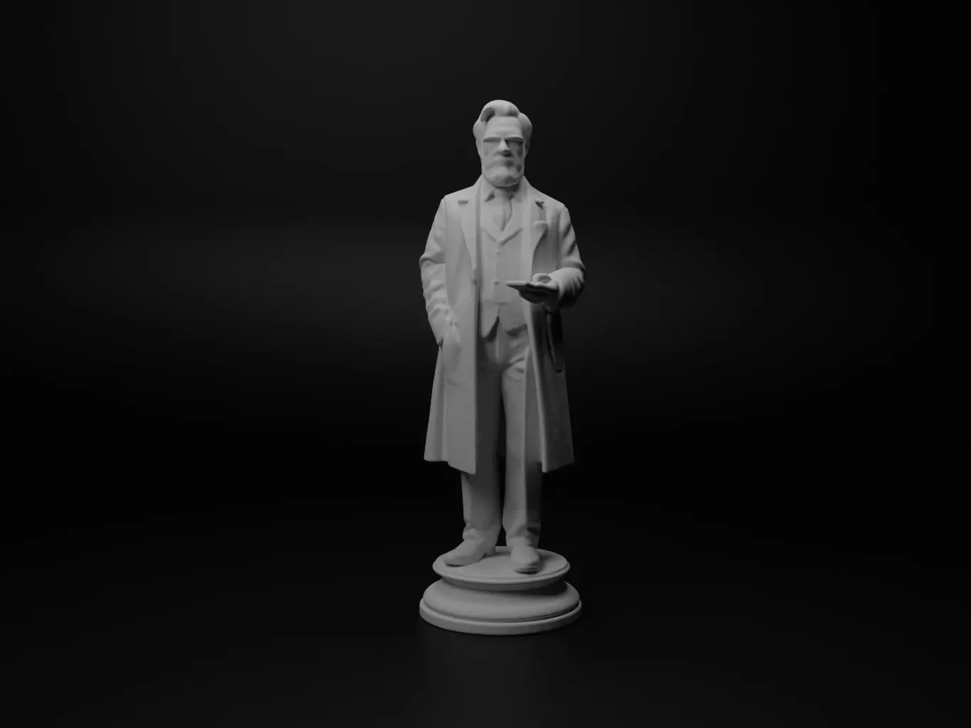 Professor Bust Chess 3D print model_0