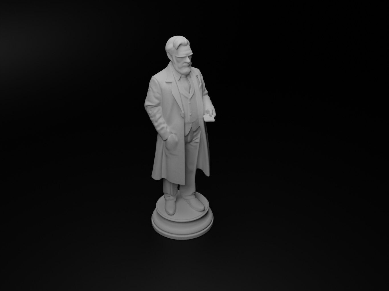 Professor Bust Chess 3D print model_2